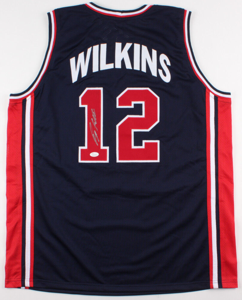 Dominique Wilkins Signed Team USA Jersey (JSA COA) Atlanta Hawks Small Forward