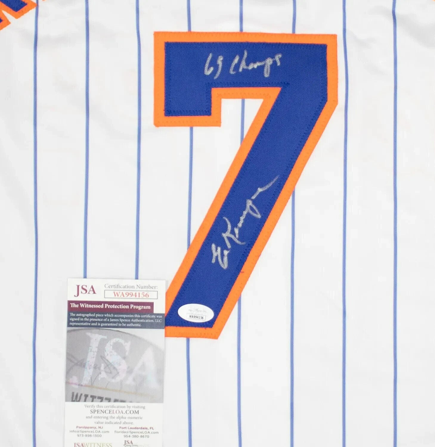 Ed Kranepool Signed New York Mets Jersey "69 Champs" (JSA COA) The Amazing Mets
