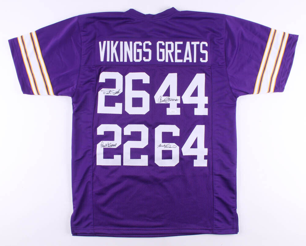 Vikings Greats Jersey Signed by (4) R.Smith, C.Foreman, P.Krause, R.McDaniel JSA