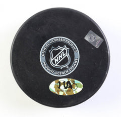 Mark Recchi Signed Pittsburgh Penguin Logo Hockey Puck (MAB) 577 NHL Goals / HOF