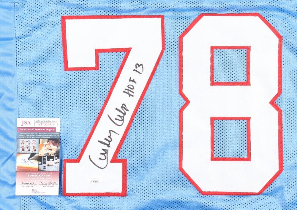 Curley Culp Signed Houston Oilers Jersey Inscribed "HOF 13" (JSA COA) 6xPro Bowl