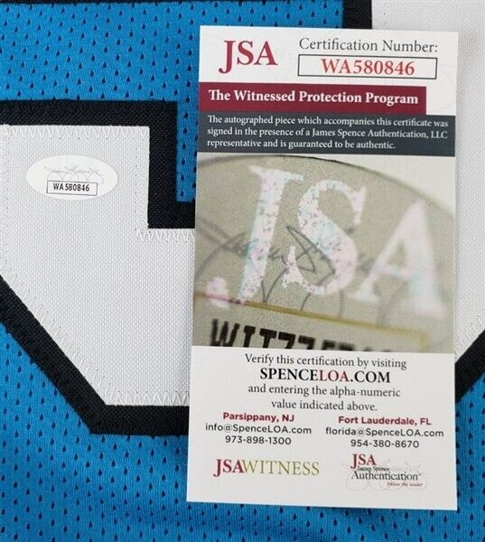 Brian Burns Signed Panthers Jersey (JSA COA) Carolina 2019 #1 Pick NFL Draft DE