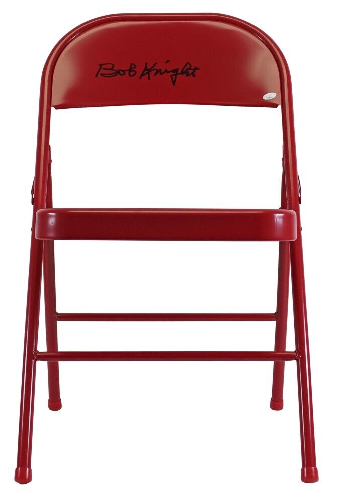 Bob Knight Signed Indiana Hoosier Signed Folding Chair / The Infamous Chair Toss