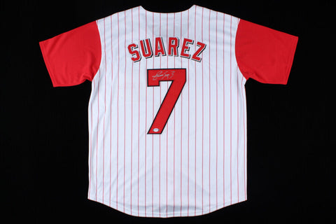 Eugenio Suarez Signed Cincinnati Reds Mitchell & Ness MLB Style Jersey (PSA COA)