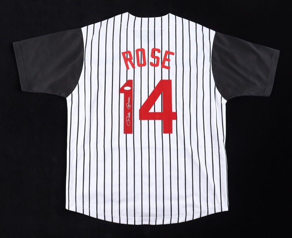 Pete Rose Signed Cincinnati Reds jersey (JSA) MLB's All Time Hit King w/4256