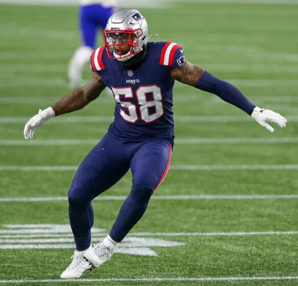 Anfernee Jennings Signed New England Patriots Blue Jersey (JSA COA) Linebacker