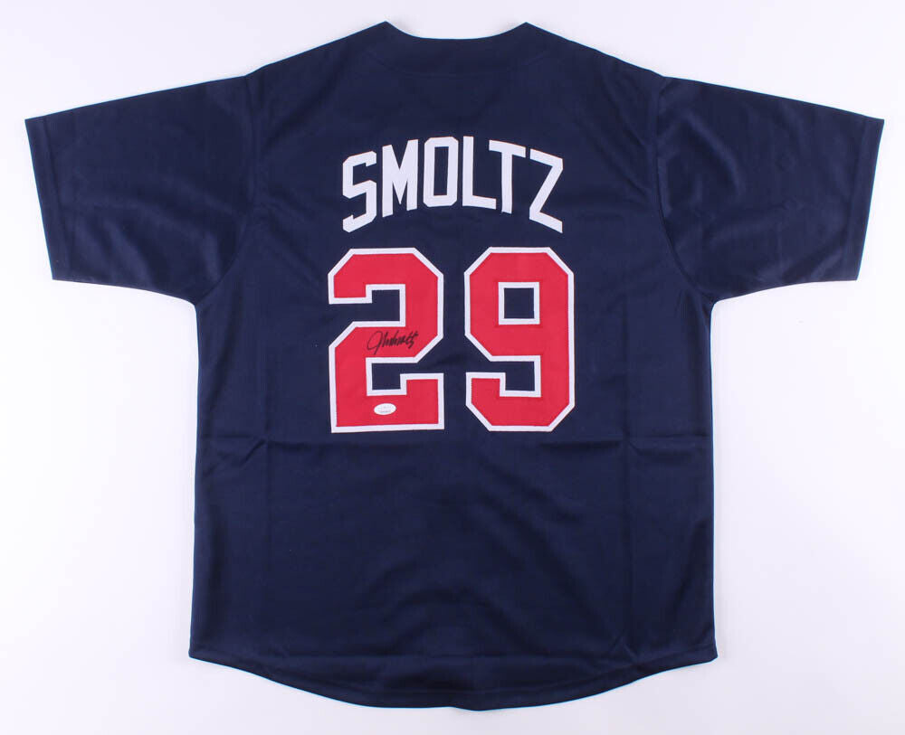 John Smoltz Signed Atlanta Braves Throwback Jersey (JSA COA) 8xAll Star Pitcher