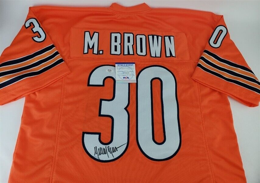 Mike Brown Signed Chicago Bears Jersey (PSA COA) 2000 2nd Round Pick / Nebraska