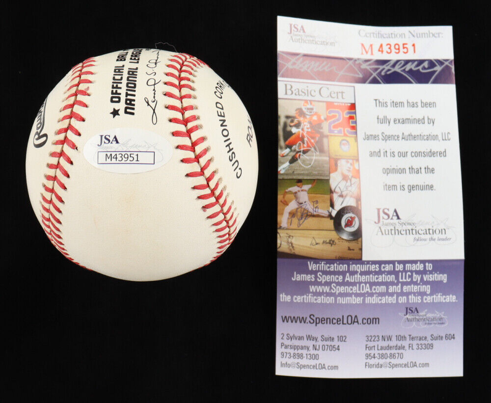 Enos Slaughter Signed Baseball Inscribed "H.O.F. 1985" (JSA) St. Louis Cardinals