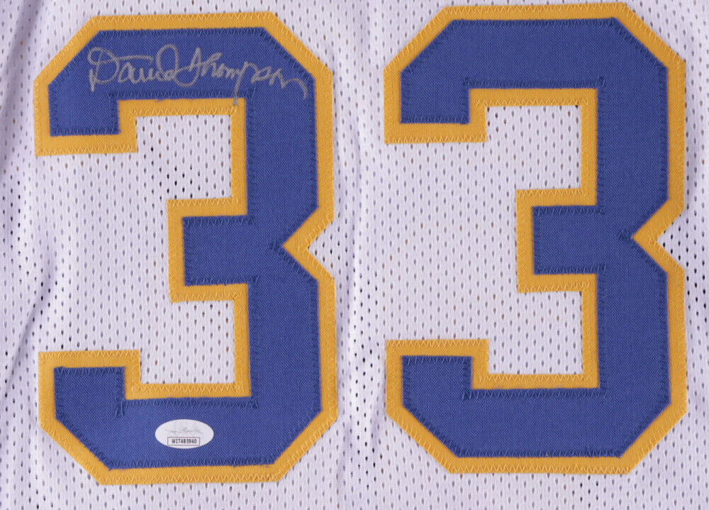 David Thompson Signed Denver Nuggets Jersey (JSA COA) 4xAll Star Shooting Guard