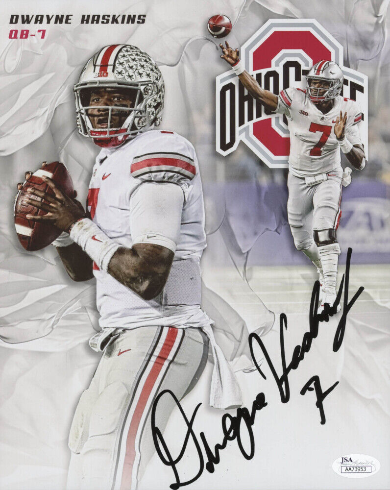 Dwayne Haskins Signed Ohio State Buckeyes 8x10 Photo (JSA COA) OSU Quarterback