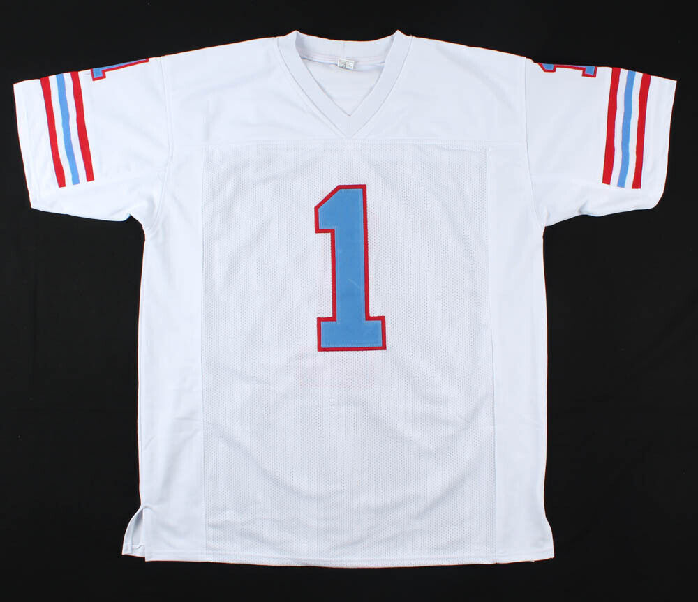 Warren Moon Signed Houston Oilers Jersey Inscribd HOF 06 (JSA COA) 9×Pro Bowl QB