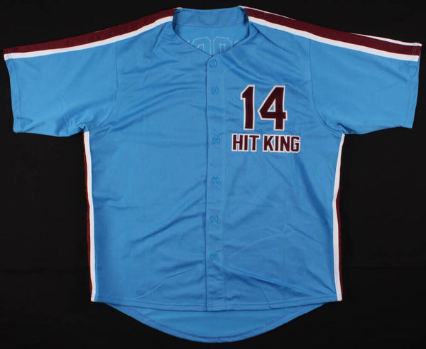 Philadelphia Phillies Pete Rose Autographed Blue Jersey Hit #4000, 4/13/84  & Charlie Hustle PR Holo #006987