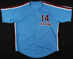 Pete Rose Signed Philadelphia Phillies "Hit King" Jersey (Fiterman Sports Holo)