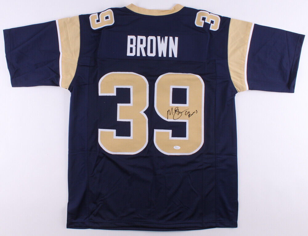 Malcolm Brown Signed Los Angeles Rams Jersey inscribed "Go Rams"(JSA COA) Texas