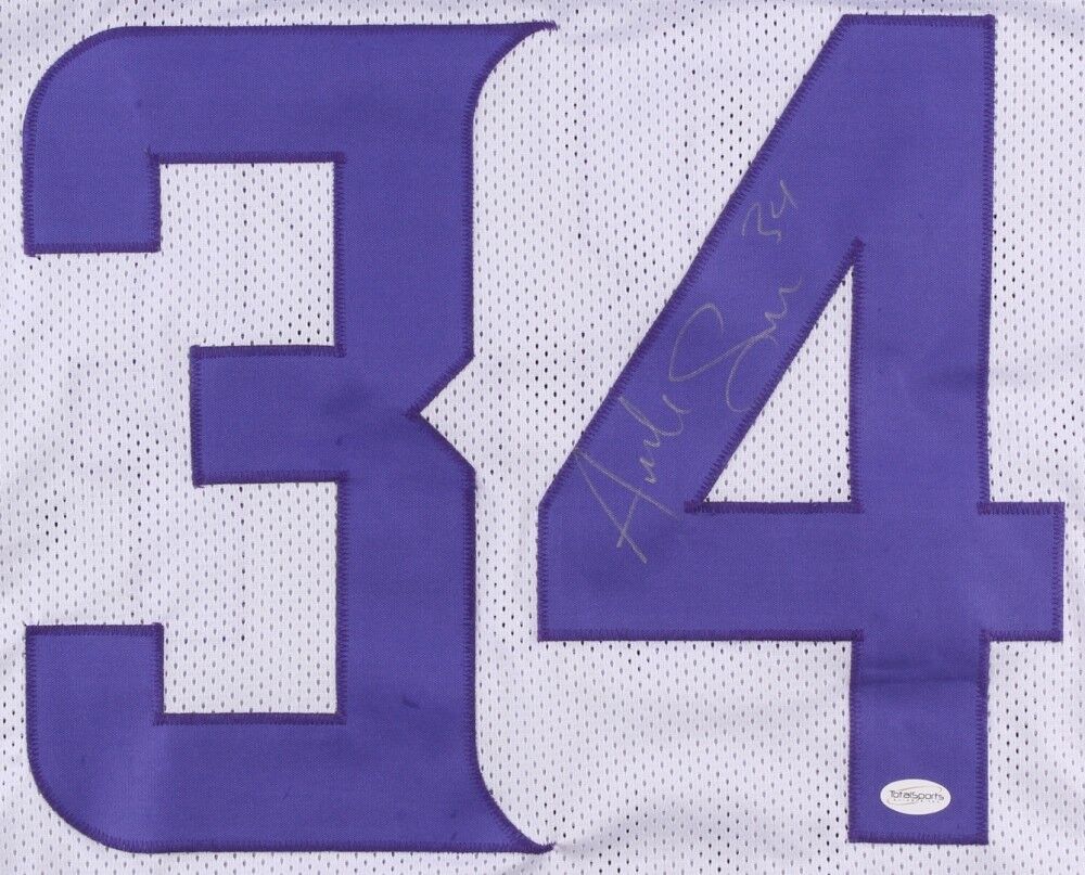 Andrew Sendejo Signed Minnesota Vikings White Jersey (TSE Holo) Strong Safety