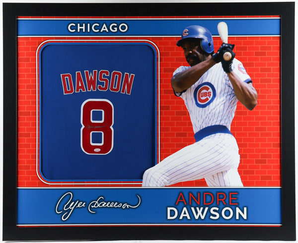 Andre Dawson cubs Blue Tower Signed Autographed Framed 