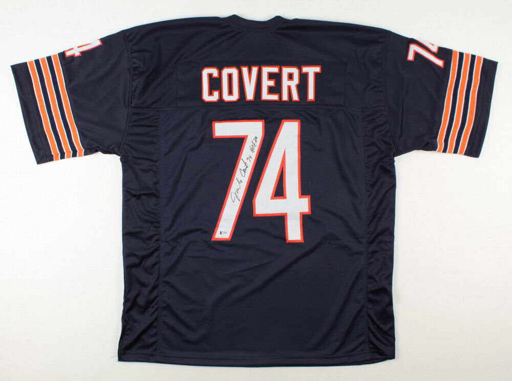 Jim Covert Signed Chicago Bears Jersey (Beckett COA) 1985 SB XX / 2xPro Bowler