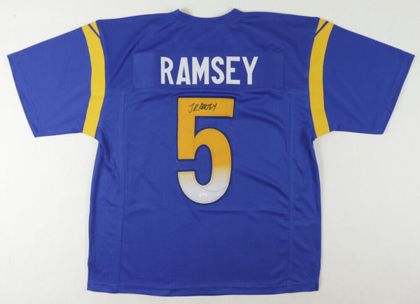 Framed Autographed/Signed Jalen Ramsey 33x42 LA Retro Blue Jersey JSA –  Super Sports Center