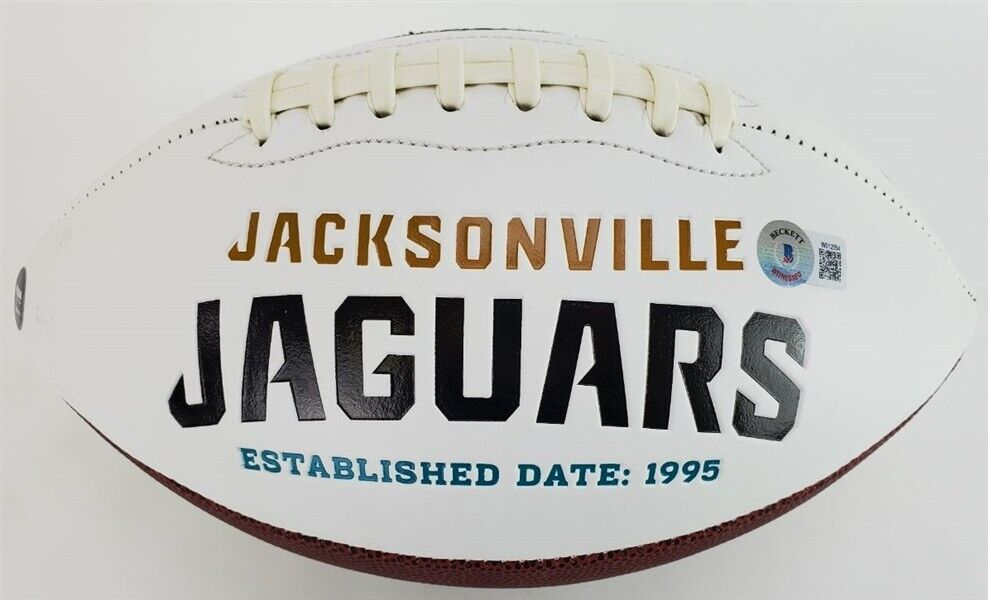 Fred Taylor 11,695 Rush Yards Signed Jacksonville Jaguars Logo Football/ Beckett