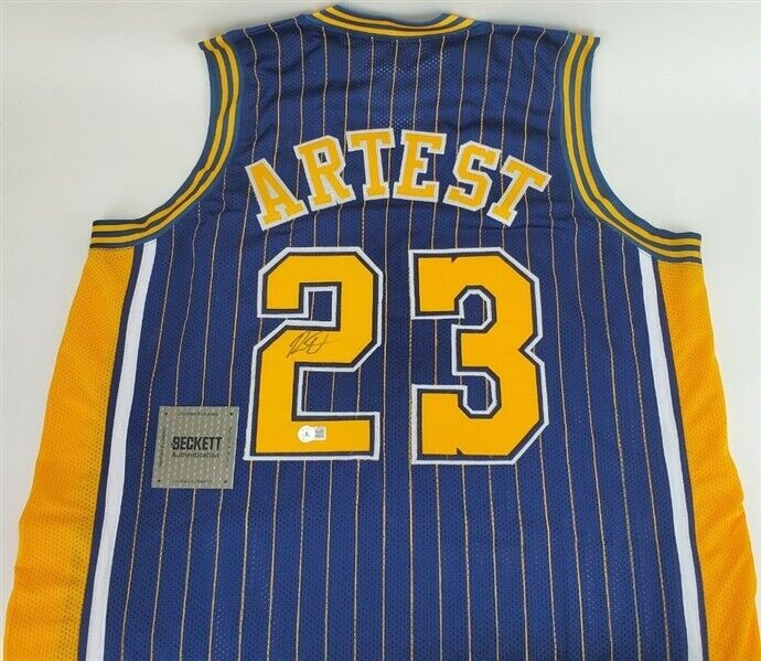 Ron Artest Signed Indiana Pacers Jersey (Beckett) 'Metta World Peace Sandiford'