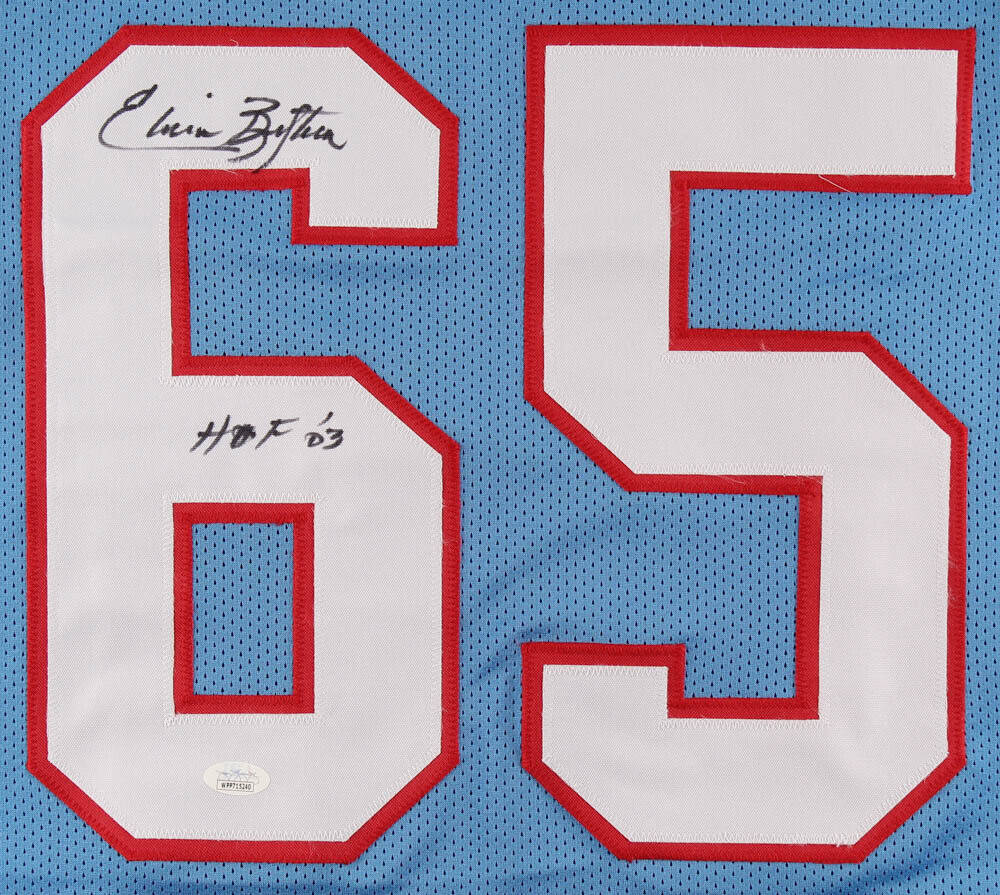 Elvin Bethea Signed Houston Oilers Jersey Ins. "HOF 83" (JSA COA) 8×Pro Bowl DE
