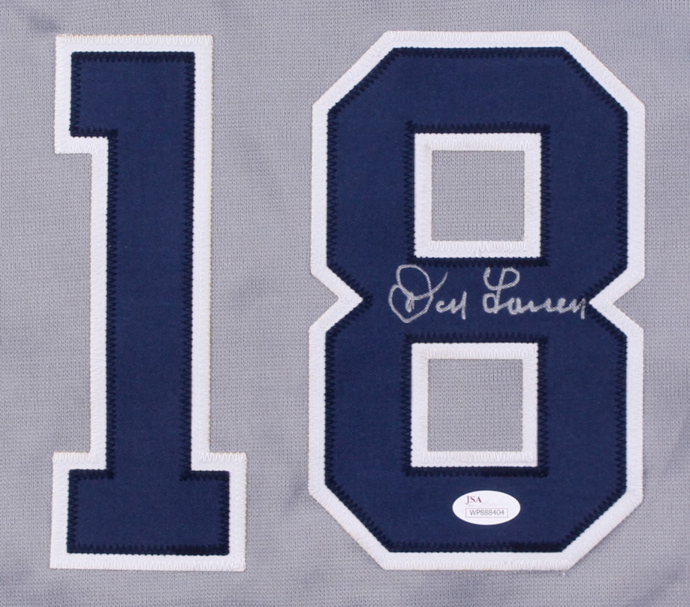 Don Larsen Signed Yankee Jersey (JSA COA) Pitched Perfect Game 1956 World Series