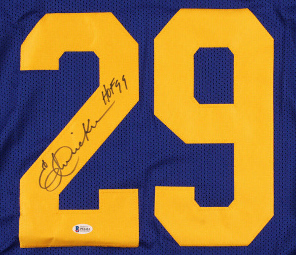 Eric Dickerson Signed Rams Blue Throwback Jersey InscribedHOF 99(Beckett  COA)