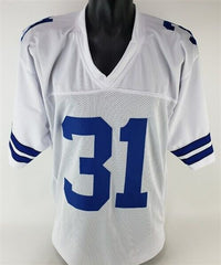 Brock Marion Signed Dallas Cowboys White Home Jersey "2x SB Champs" (JSA COA)