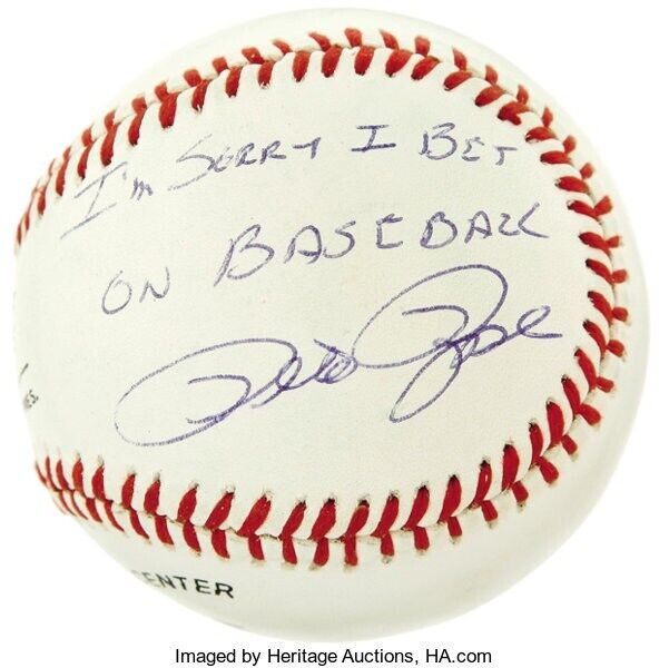 Pete Rose Signed "Banned from Baseball" Document (Beckett) Lifetime Ban from MLB