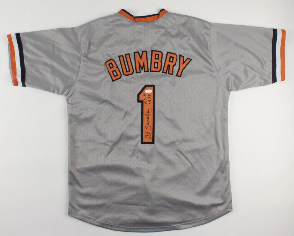 Al Bumbry Signed Baltimore Orioles Jersey Inscribed "ROY 1973" (JSA COA)