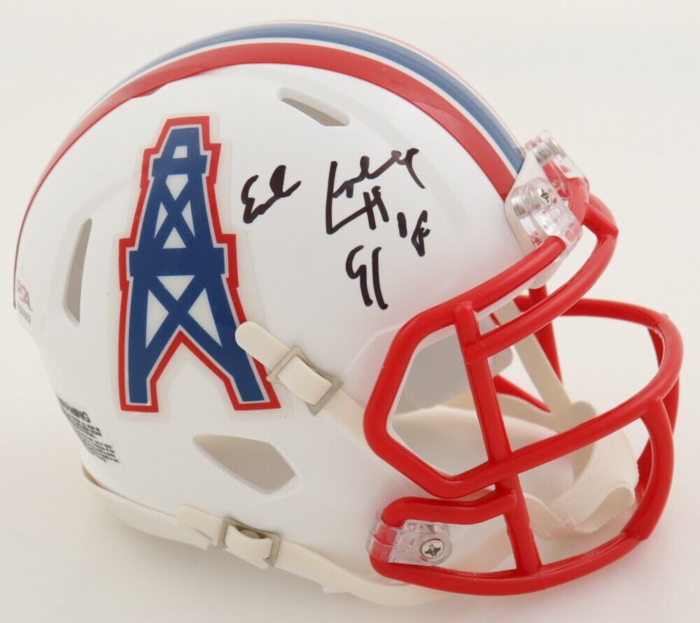 Earl Campbell Signed Houston Oilers Mini Helmet (PSA COA) 5xPro Bowl R.B.