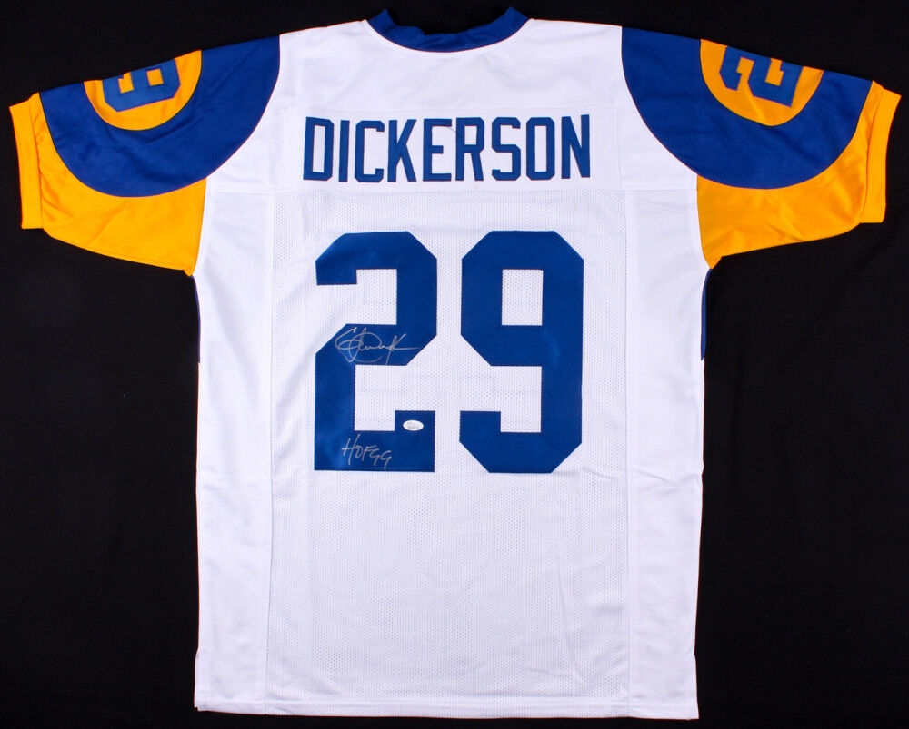 Eric Dickerson Signed Rams Throwback Jersey Inscribed "HOF 99" (JSA COA)