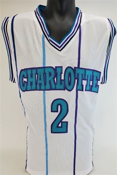 Larry Johnson Signed Charlotte Hornets Jersey (Steiner) #1 Overall Pk 1991 Draft
