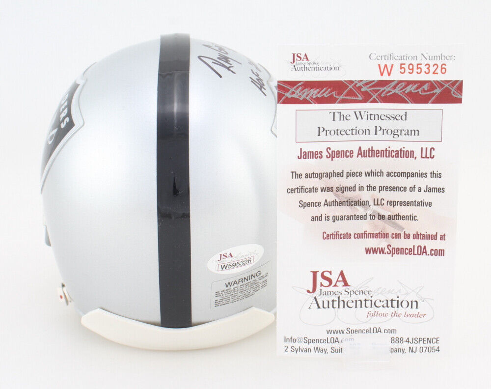 Ray Guy Signed Oakland Raiders Mini Helmet Inscribed "HOF 2014" (JSA COA) Punter