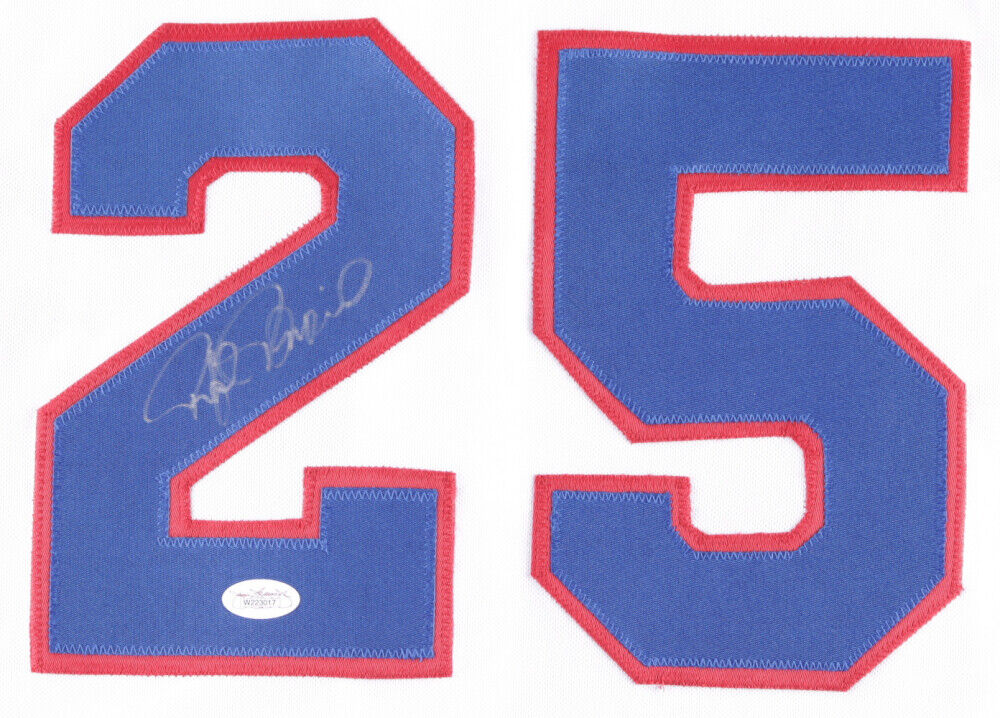 Rafael Palmeiro Signed Texas Rangers Majestic MLB Style Jersey (JSA Hologram)