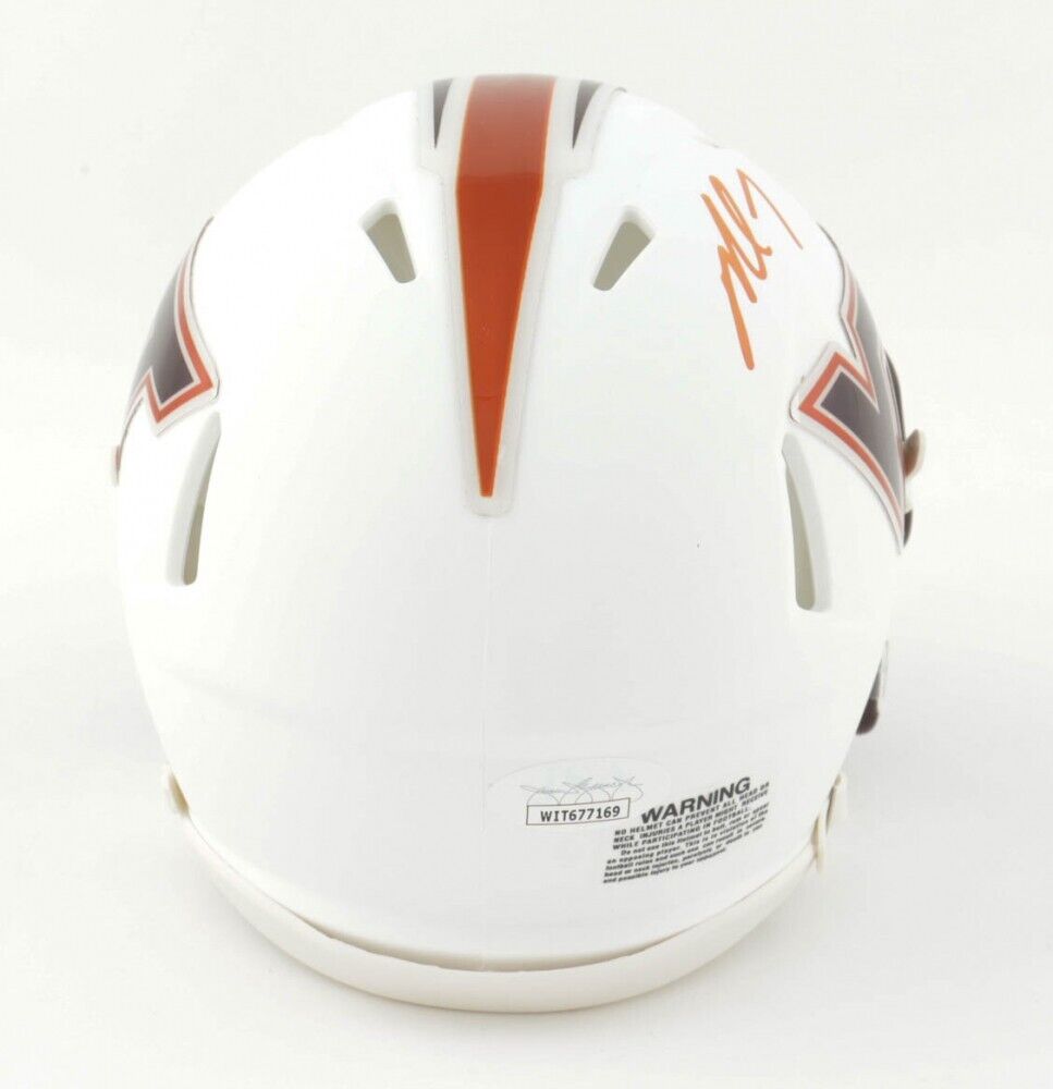 Michael Vick Signed Virginia Tech Hokies White Speed Mini Helmet (JSA COA)
