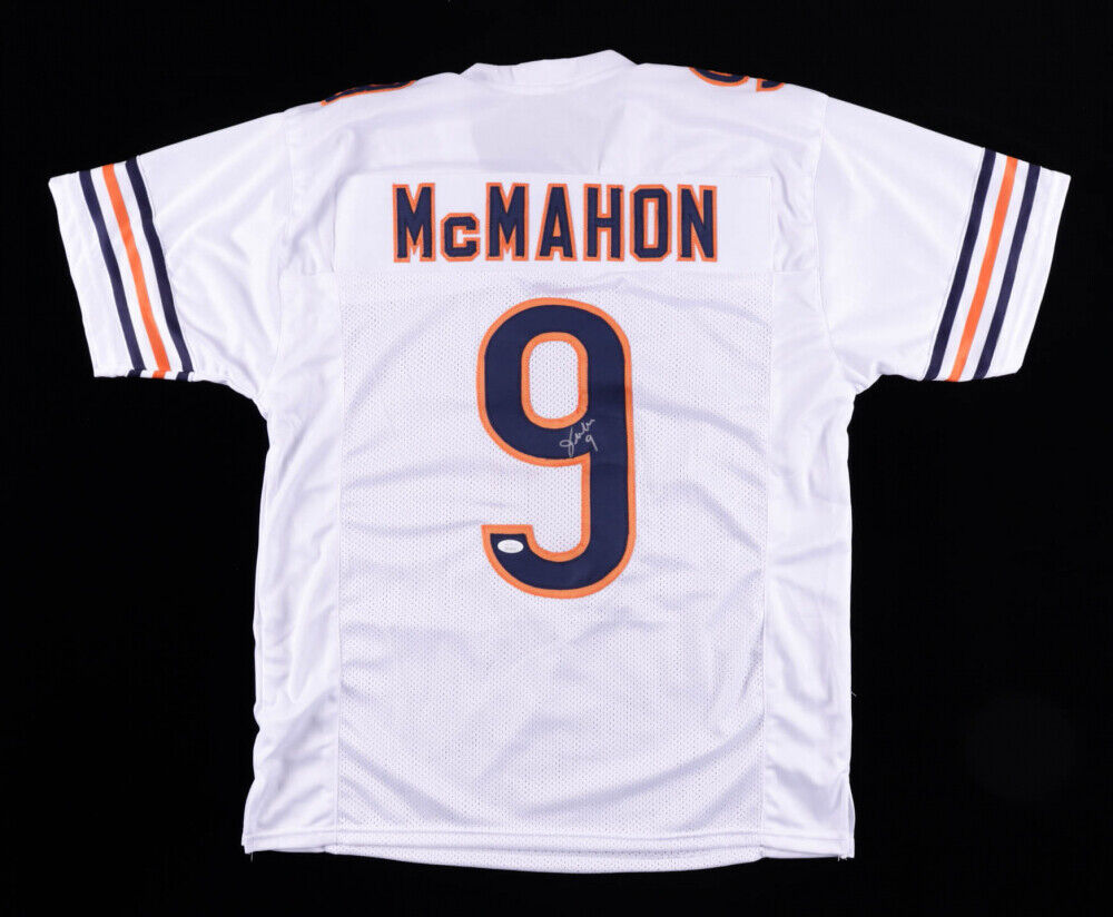 Jim McMahon Signed Chicago Bears White Home Jersey (JSA COA) Super Bowl XX Q.B.