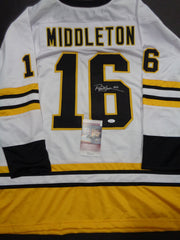 Rick Middleton Signed Boston Bruins Throwback Jersey (JSA COA) 3xNHL All Star RW