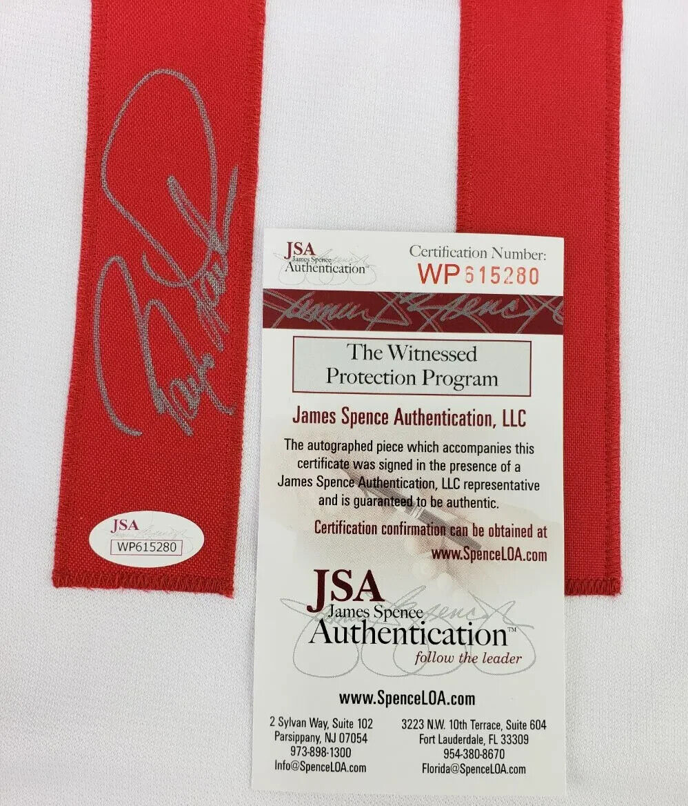 Barry Larkin Signed Cincinnati Red Jersey (JSA COA) 12xAll Star S.S. / HOF 2012