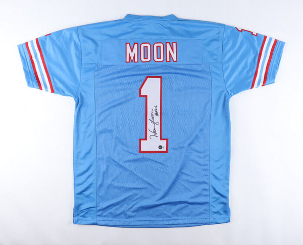 Shirts, Warren Moon Signed Framed Houston Oilers Xl Custom Jersey Beckett  Coa 34x43