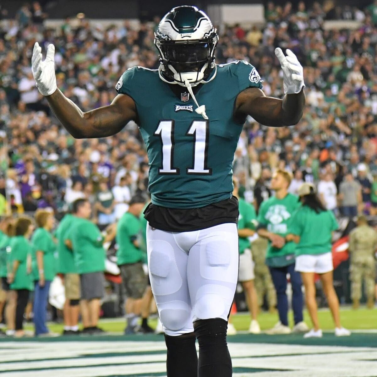 A.J. Brown Signed Philadelphia Eagles Green Jersey (Beckett) 2019 2nd Round Pick