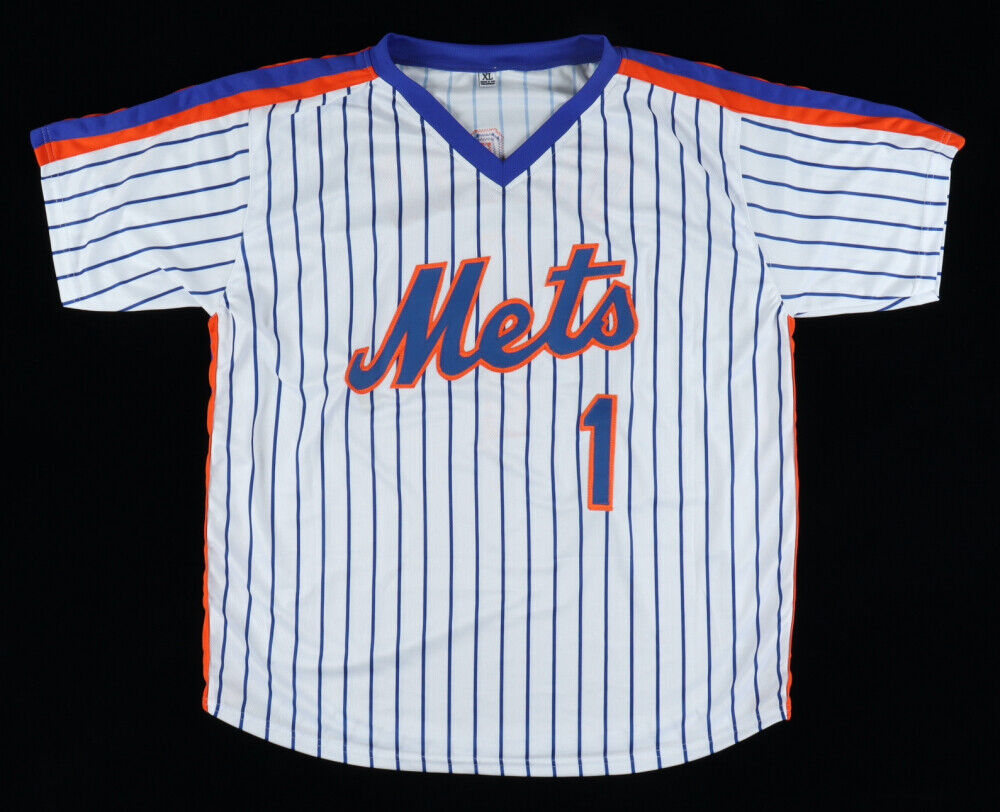 Mookie Wilson Signed New York Mets Pinstriped Jersey Inscribed "86 WSC" (JSA) CF