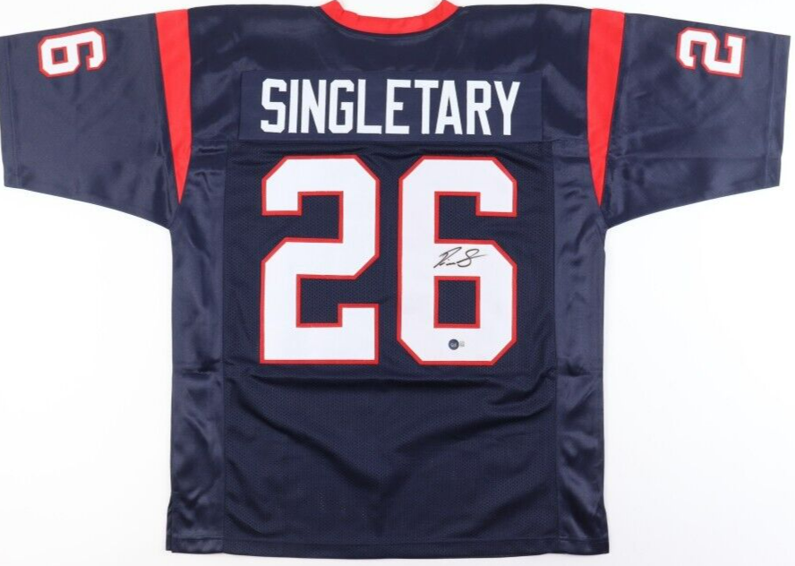 Devin Singletary Signed Houston Texans Jersey (Beckett) 2019 Rookie Running Back