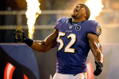 Ray Lewis Signed Baltimore Raven Career Stat Jersey (Beckett COA) 13xPro Bowl LB