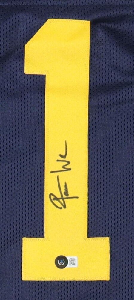Roman Wilson Signed Michigan Wolverines Jersey (Beckett) Houston Texans Receiver