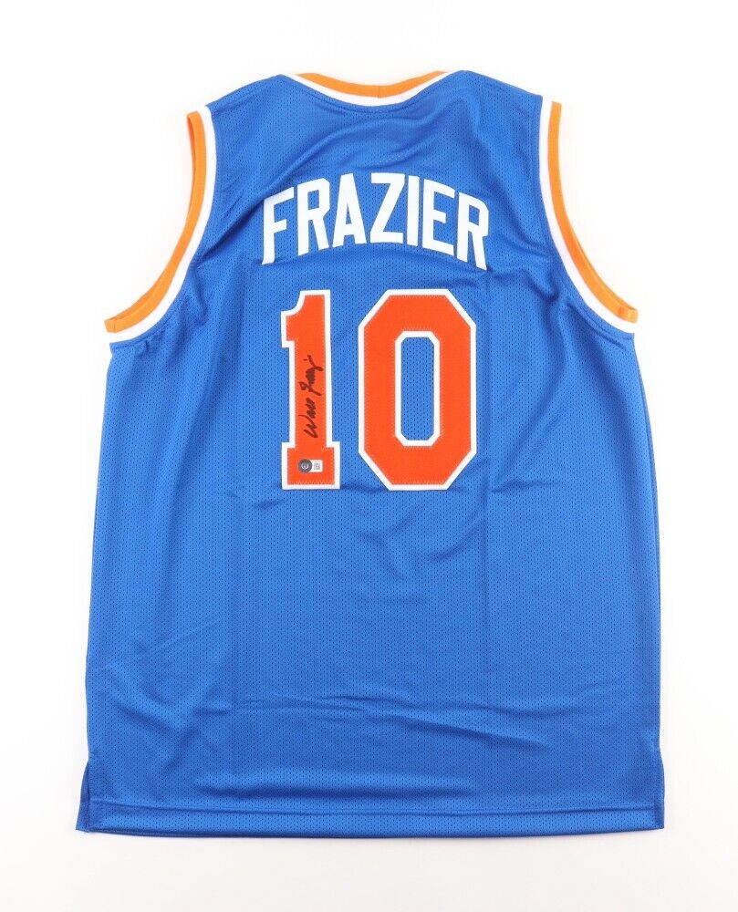 Walt Frazier Signed New York Knicks Jersey (Beckett) 2× NBA Champ (1970, 1973)