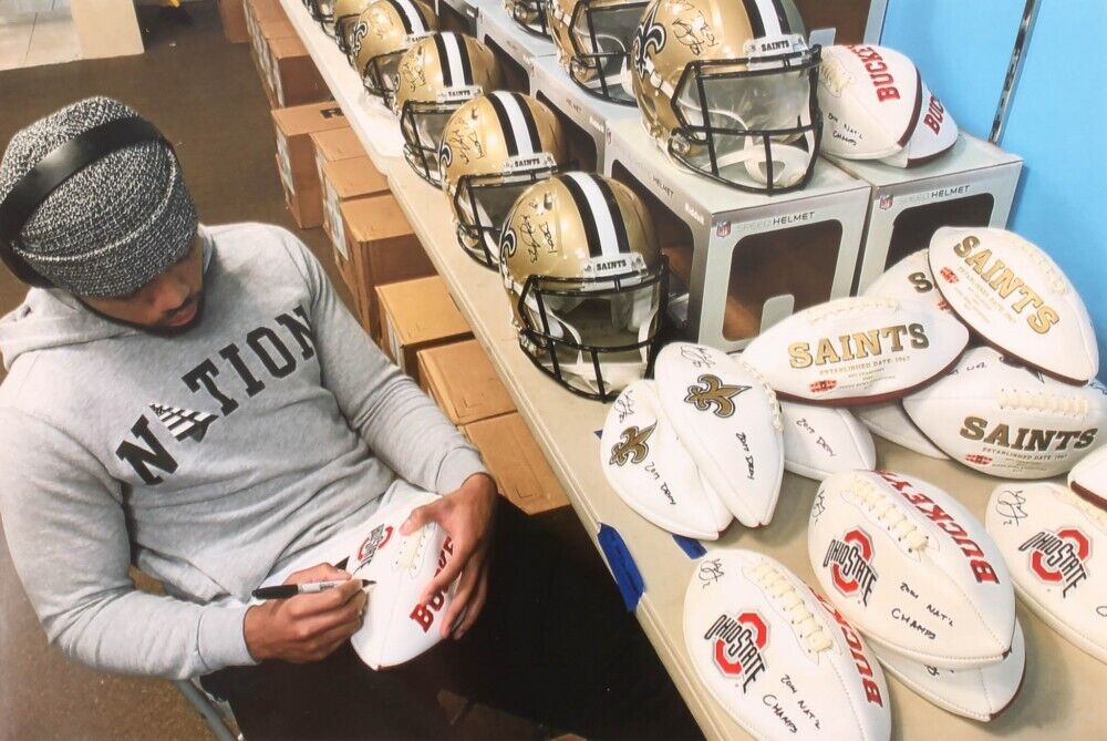 Marshon Lattimore Signed Ohio State Buckeyes Logo Football (Radtke Sports COA)