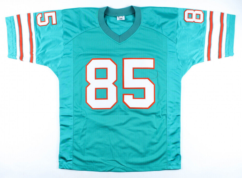 Mark "Super" Duper Signed Miami Dolphins Teal Jersey (JSA COA) 3×Pro Bowl W.R.
