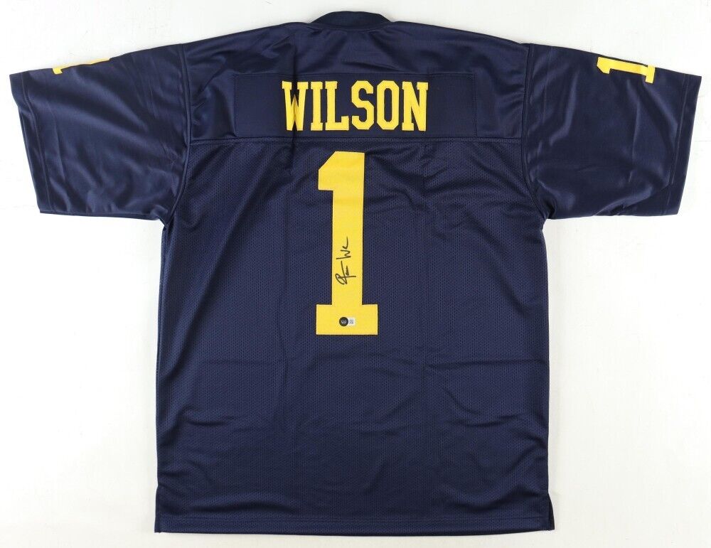 Roman Wilson Signed Michigan Wolverines Jersey (Beckett) Houston Texans Receiver